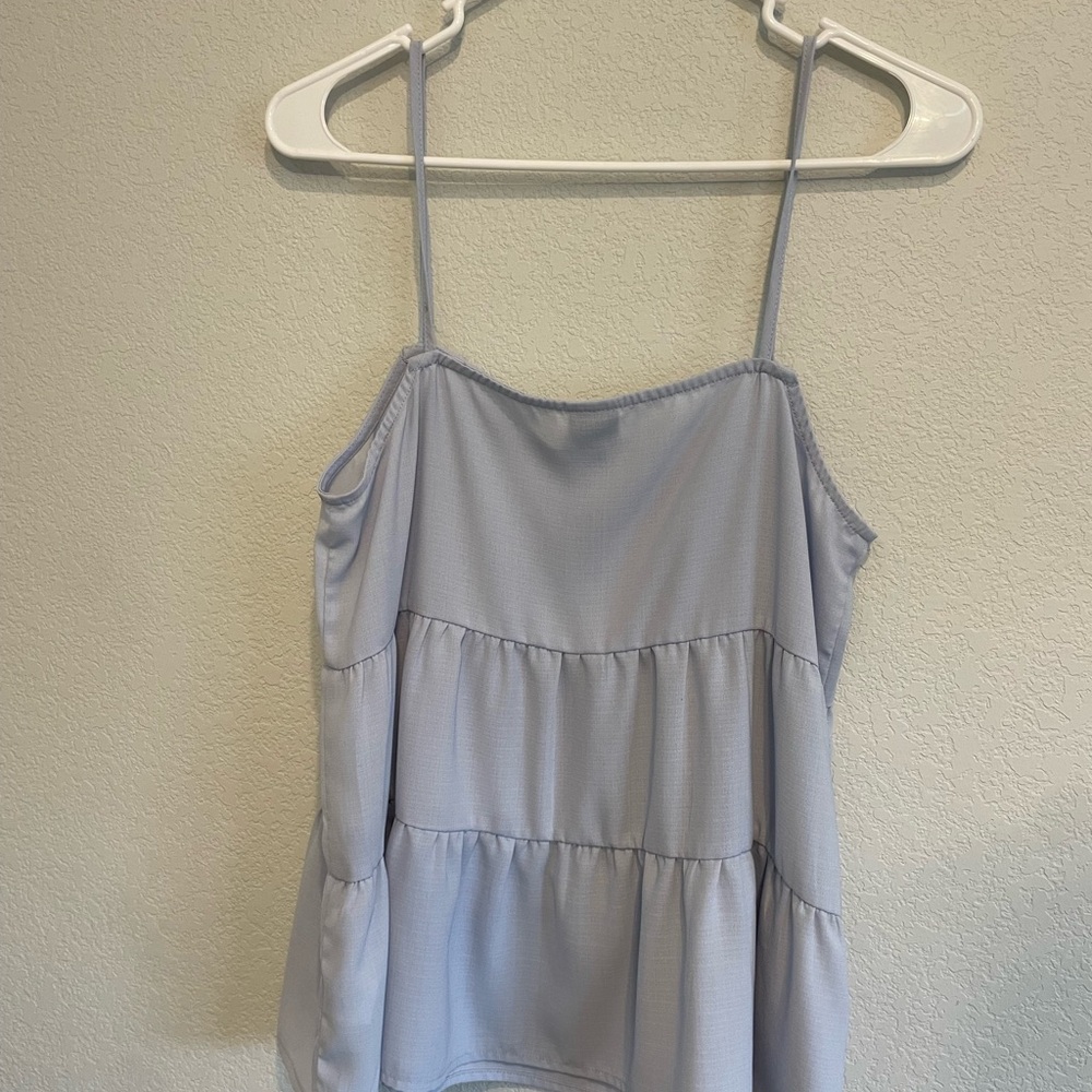 Paper Crane Light Blue V-Neck Top - Picture 8 of 8